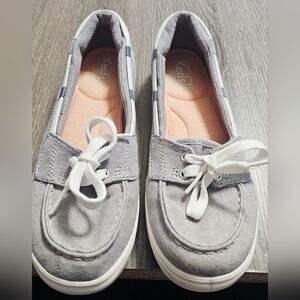 Womens KEDS gray/white slip on ortholite loafers size 7.5